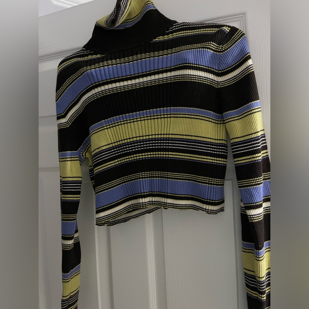 Jones New York Sport Ribbed Sweater with Stripes